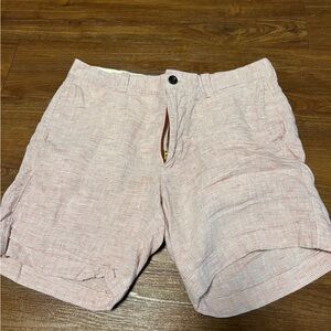 J. Crew Striped Red/Pink Linen Shorts